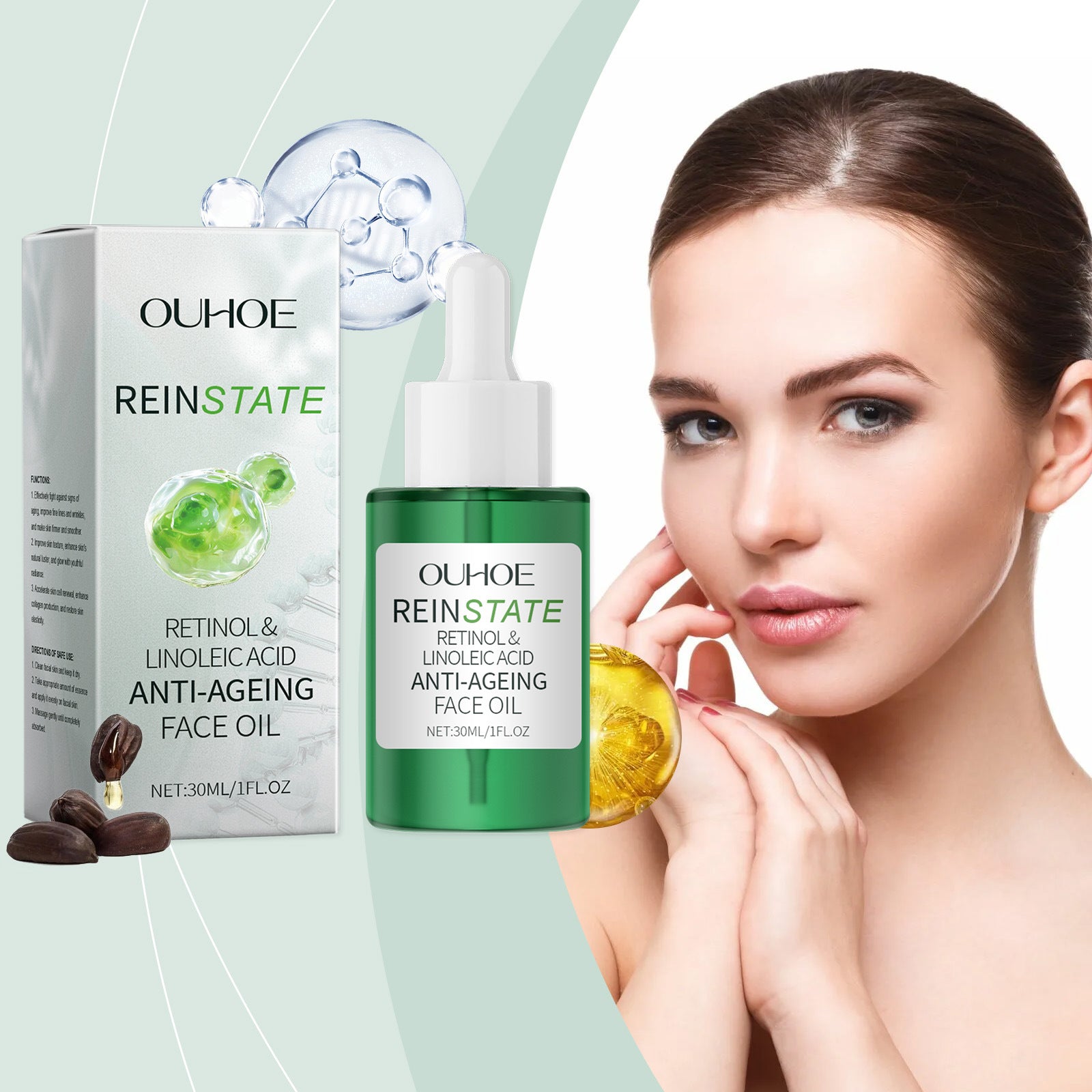 Retinol Oil Repair Facial Acne Skin serum bottle