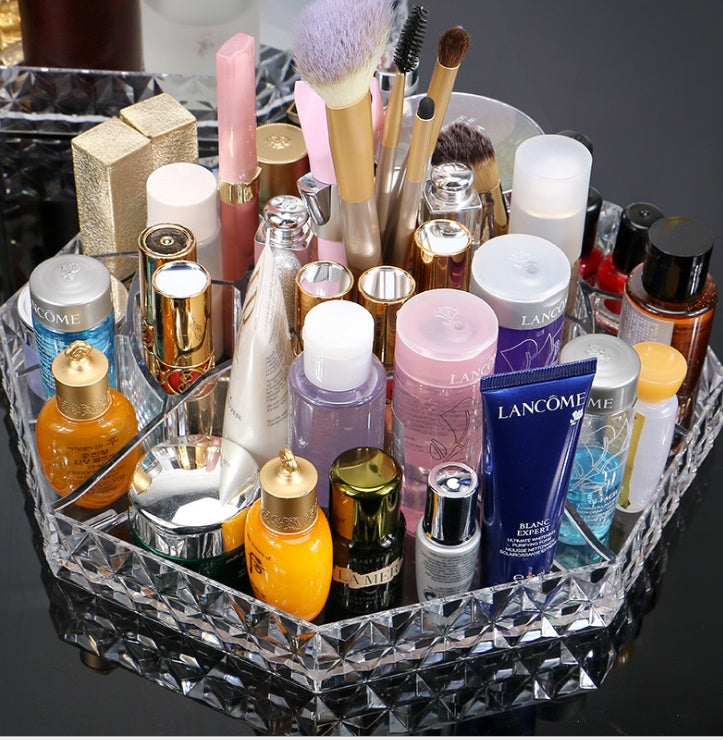 Rotating Cosmetic Storage Box on vanity table